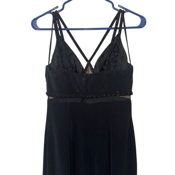 Nightline Women's Elegant Black Evening Vintage Gown Maxi Dress - Size 4 - Picture 5 of 11